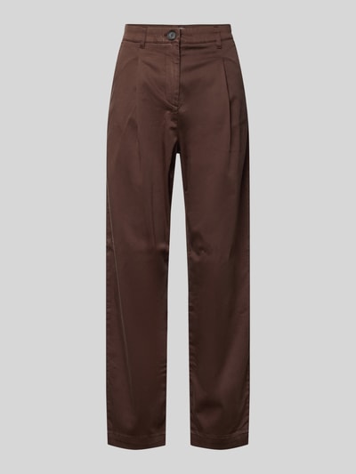 Produktfoto, Chino aus Lyocell-Mix mit Eingrifftaschen von Jake*s Casual in Braun, Regular Fit, glatte Oberfläche, strukturierter Look, Damenmode