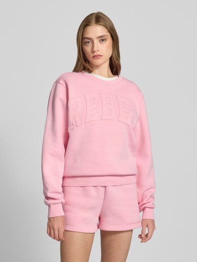 Colourful Rebel Sweatshirt met labelpatch, model 'Rebel' Roze - 4