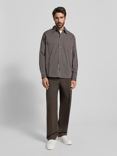 Wood Wood Freizeithemd mit Knopfleiste Modell 'Nico' Mittelbraun 1