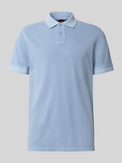 BOSS Orange Regular Fit Poloshirt aus reiner Baumwolle Modell 'PRIME' Hellblau 2