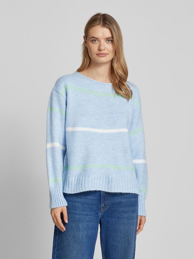 s.Oliver RED LABEL Relaxed fit gebreide pullover met rolzoom en ballonmouwen Bleu - 4