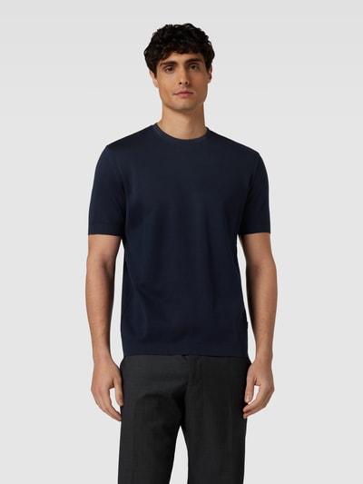Windsor T-shirt w jednolitym kolorze model ‘Floro’ Granatowy 4