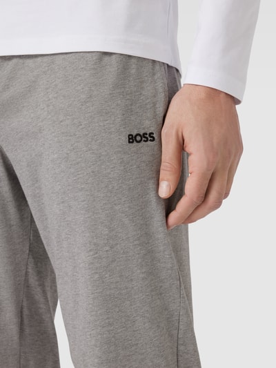 BOSS Sweatpants met labelstitching, model 'Mix&Match' Middengrijs - 3