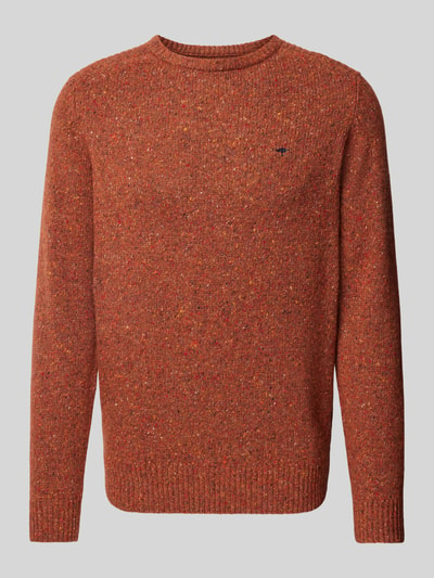 Fynch-Hatton Gebreide pullover van wolmix met ronde hals Oranje - 2