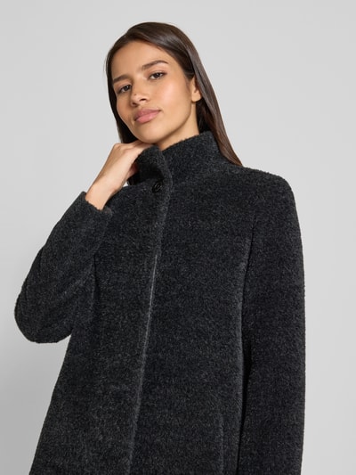 ICONS Cinzia Rocca Wollen jas met opstaande kraag Antraciet gemêleerd - 3