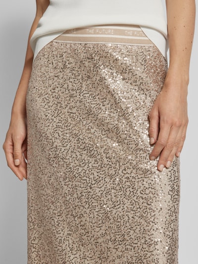 Cambio Midi-jurk met all-over pailletten, model 'HOPE' Goud gemêleerd - 3