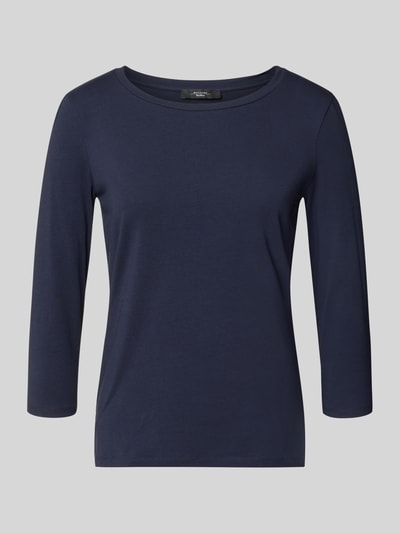 Produktfoto, Slim Fit 3/4-Shirt aus Baumwoll-Mix Modell 'MULTIA' von Weekend Max Mara, efekt: jednolity kolor, okrągły dekolt, rękaw o dł. 3/4, krój slim fit, aplikacja: wyhaftowane logo, nadruk z logo, mieszanka bawełny