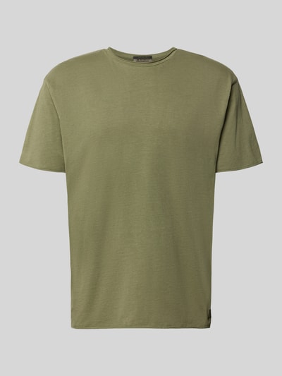 Produktfoto, T-Shirt mit Rundhalsausschnitt und Rollsaum von Scotch & Soda in Olivgrün aus Reine Baumwolle, Relaxed-Fit, Herren T-Shirt, Rückenlänge 71 cm bei Größe M