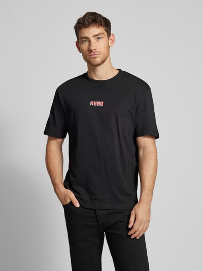 HUGO T-Shirt mit Label-Print Modell 'Diqitee' Black 4