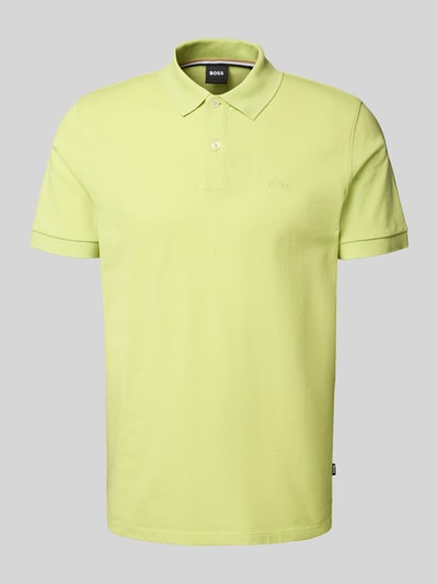 BOSS Koszulka polo o kroju regular fit z czystej bawełny model ‘PALLAS’ Neonowy zielony 2