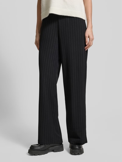 Vero Moda Relaxed fit wide leg stoffen broek met ruime pijpen, model 'BERLIN' Zwart - 4