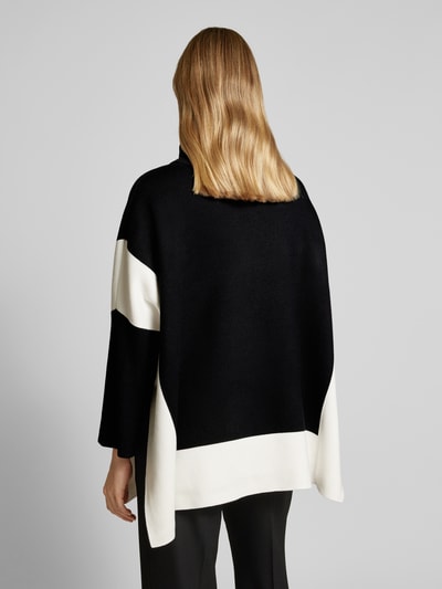 s.Oliver BLACK LABEL Oversized Pullover-Poncho aus Viskose-Mix mit Color-Blocking Black 5