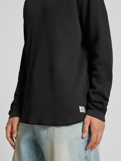 Levi's® Bluzka z długim rękawem i fakturowanym wzorem Czarny 3