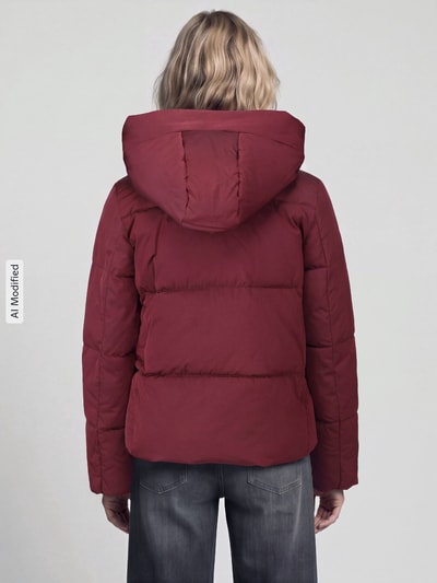 VERO MODA Kurtka pikowana z wysokim kapturem model 'STELLA' Ciemnoczerwony 5