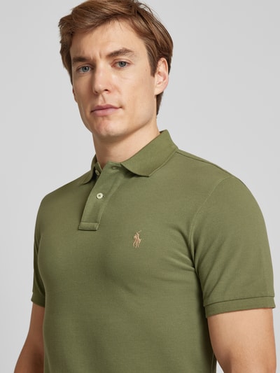 Polo Ralph Lauren Slim Fit Poloshirt mit Logo-Stitching Oliv 3