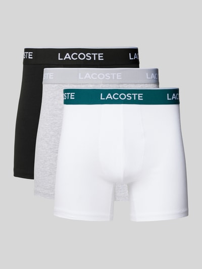 Lacoste Boxershort met elastische band met logo in een set van 3 stuks Wit - 1