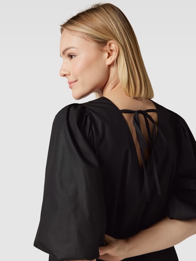FREE/QUENT Midi-jurk met pofmouwen, model 'Bamela' Zwart - 3