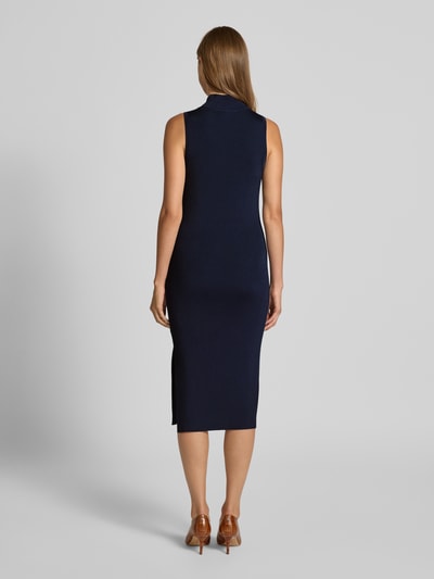 Lauren Ralph Lauren Sukienka midi z prążkowaną stójką model ‘JAKARI’ Granatowy 5