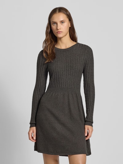 Only Gebreide jurk van viscosemix, model 'FIA' Antraciet - 4