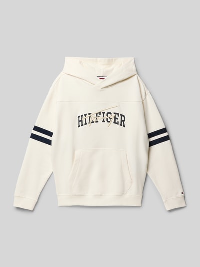 Tommy Hilfiger Teens Regular Fit Hoodie aus reiner Baumwolle Ecru 1