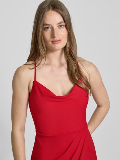 Jake*s Cocktail Abendkleid mit Wasserfall-Ausschnitt Rot 3