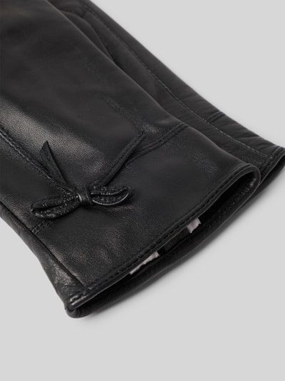 FI.NE Rękawiczki z imitacji skóry Czarny 3