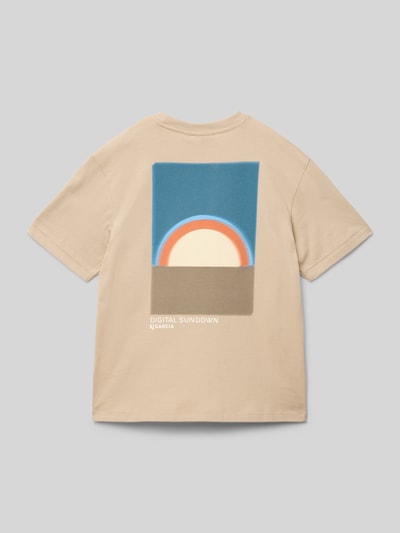 Garcia T-Shirt mit Motiv-Print und Rundhalsausschnitt Sand 3