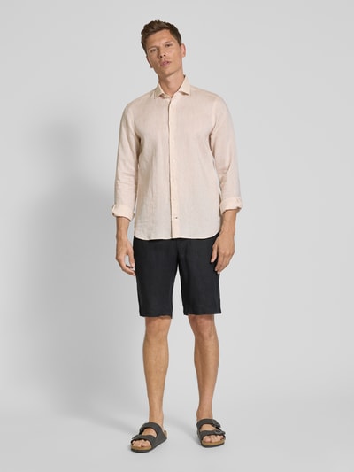 Marc O'Polo Szorty o kroju regular fit z czystego lnu model ‘RESO JOGGER’ Czarny 1
