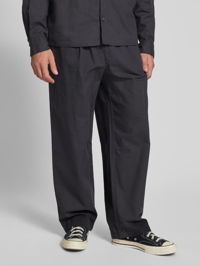 REVIEW Straight Leg Bundfaltenhose mit elastischem Bund Black 4