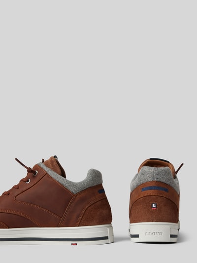 Lloyd Leren sneakers met labelprint, model 'ELLISON' Cognac - 2