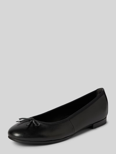 Tamaris Ballerinas aus Leder mit Schleifen-Applikation Black 1