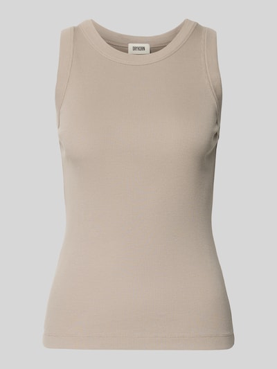 Drykorn Top met ronde hals, model 'OLINA' Steengrijs - 2