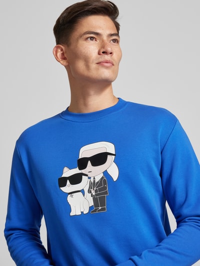 Karl Lagerfeld Sweatshirt met motiefprint Koningsblauw - 3