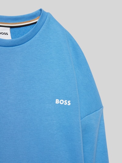 Boss Oversized Sweatshirt mit gerippten Abschlüssen Blau 2