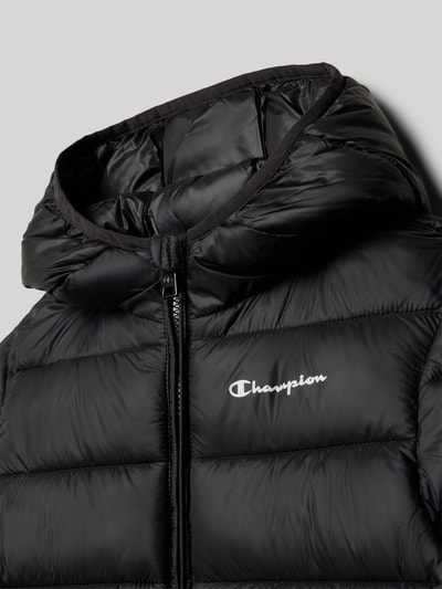 CHAMPION Kurtka pikowana o kroju regular fit z nadrukiem logo model ‘Outdoor’ Czarny 2