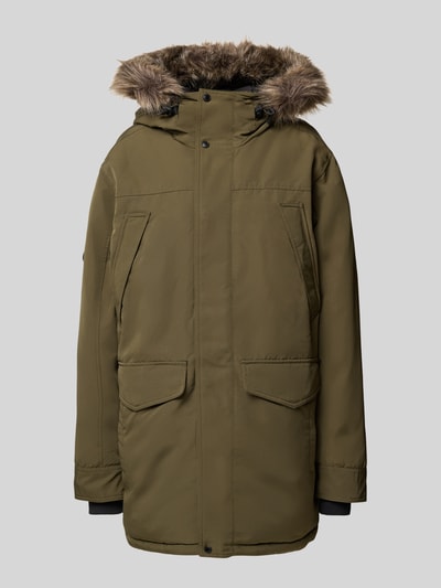 Superdry Regular fit parka met klepzakken, model 'Everest' Kaki - 2