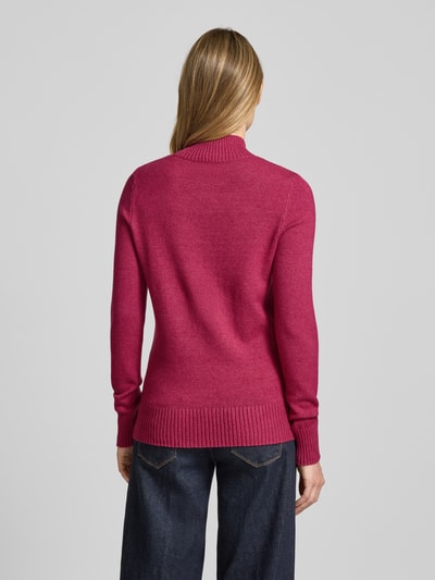 Christian Berg Woman Sweter z dzianiny ze stójką Fuksjowy melanż 5