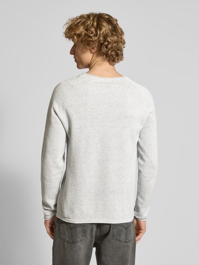 Jack & Jones Gebreide pullover met labelpatch, model 'HILL' Middengrijs gemêleerd - 5
