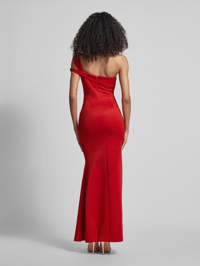 Lipsy One shoulder-avondjurk met plooien Rood - 5