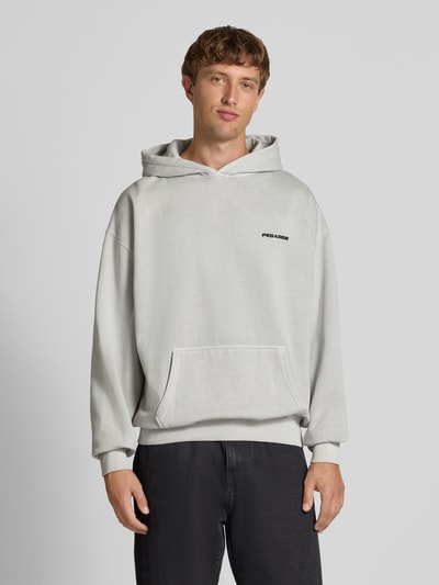 Pegador Oversized Hoodie mit Logo-Stitching und Känguru-Tasche Hellgrau 4