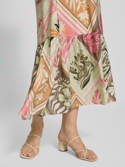 comma Maxirock im Stufen-Look Pink 3