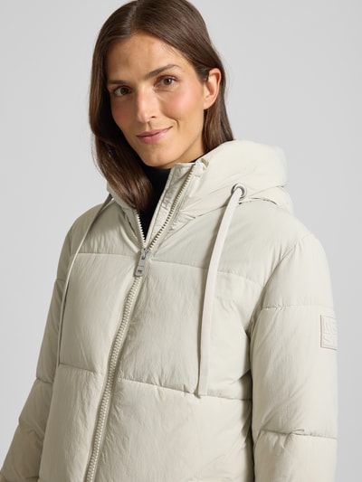 MOS MOSH Gewatteerde lange jas met capuchon, model 'Ollie' Lichtgrijs - 3