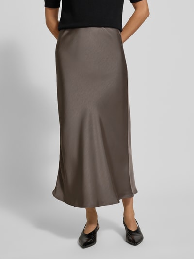 Neo Noir Maxirock aus Satin mit elastischem Bund Modell 'Vicky' Taupe 4