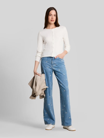Tom Tailor Denim Slim Fit Strickjacke aus Baumwoll-Mix Offwhite 1