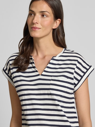 FREE/QUENT T-Shirt mit V-Ausschnitt Modell 'Viva' Marine 3