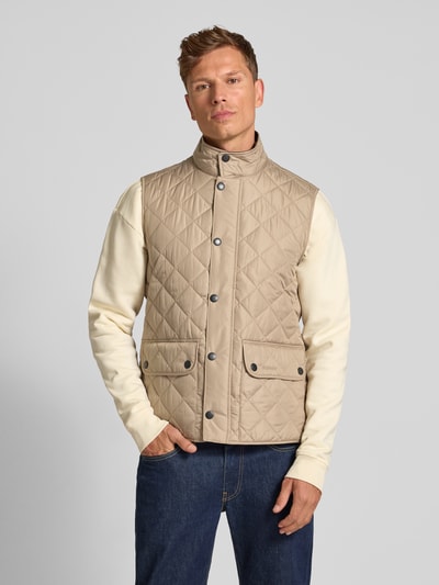 Barbour Regular Fit Steppweste mit Druckknöpfen Modell 'LOWERDALE GILET' Beige 4
