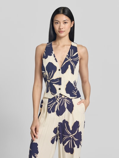 MANGO Weste aus Lyocell-Mix im Allover-Look Modell 'DOTTER' Marine 4