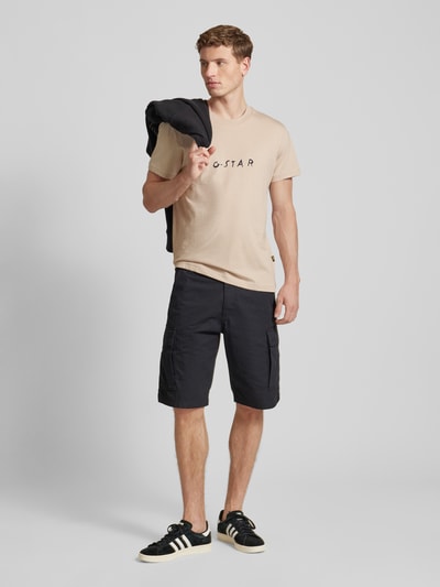 G-Star Raw T-Shirt mit Label-Print Beige 1