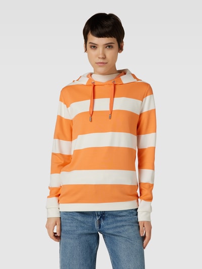 comma Casual Identity Hoodie met blokstrepen Oranje - 4