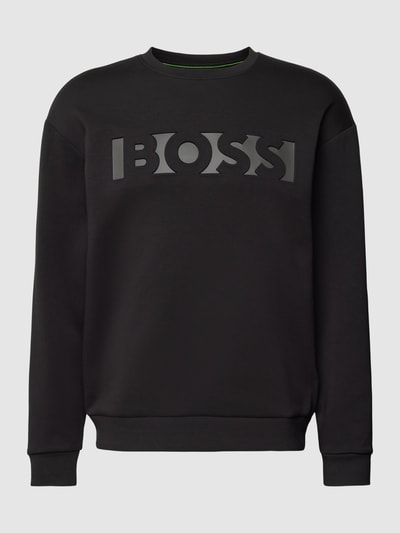 BOSS Green Sweatshirt mit Label-Prägung Modell 'Sovered' Black 2